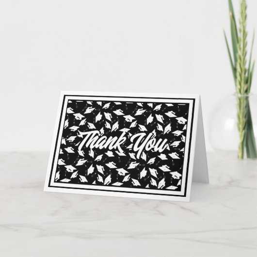 Zwart-wit afstudeerfeest Bedankt Notities (Voorkant)