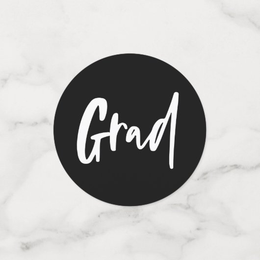 Zwart-wit afstudeerfeest confetti (Kleine voorkant)