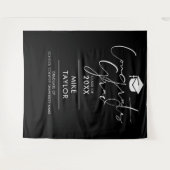 Zwart-Wit Afstudeerfeest Foto Achtergrond Wandkleed (Voorkant (horizontaal))