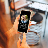 Zwart-wit afstudeerfeest fotoscript kaart