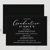 Zwart Wit Afstudeerfeest Kaart (Voorkant / Achterkant)