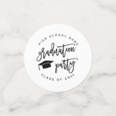 Zwart-wit afstudeerfeest klasse van cocktail confetti (Kleine voorkant)
