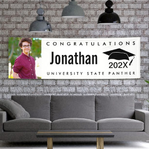 Zwart-wit afstuderen 1 foto pet modern vet spandoek