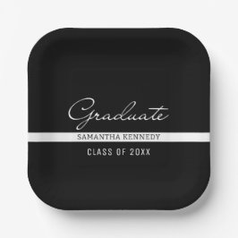 Zwart-wit Afstuderen 2025 Papieren Bordje