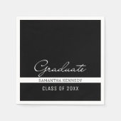 Zwart-wit Afstuderen 2025 Servet (Voorkant)