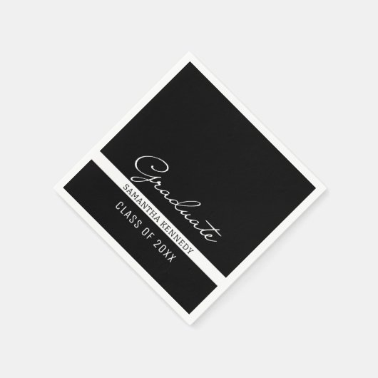 Zwart-wit Afstuderen 2025 Servet (Hoek)