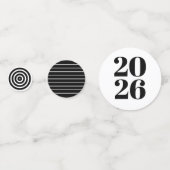 Zwart & Wit Afstuderen 2026 Aangepaste Naam Confet Confetti (Voorkanten)