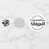 Zwart & Wit Afstuderen 2026 Aangepaste Naam Confet Confetti (Achterkanten)