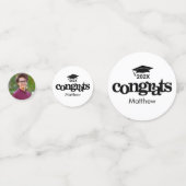 Zwart wit afstuderen 3 vetgedrukte fototypografie confetti (Voorkanten)