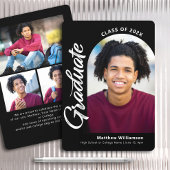 Zwart Wit Afstuderen 4 Foto Bold Arch Script Aankondiging