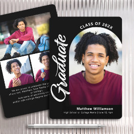 Zwart Wit Afstuderen 4 Foto Bold Arch Script Aankondiging