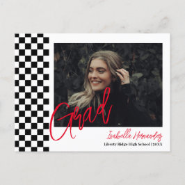 Zwart-wit afstuderen Aankondiging Briefkaart