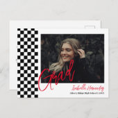 Zwart-wit afstuderen Aankondiging Briefkaart (Voorkant / Achterkant)