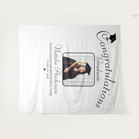 Zwart-wit Afstuderen Afstuderen foto achtergrond Wandkleed (Voorkant (horizontaal))