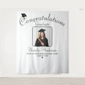 Zwart-wit Afstuderen Afstuderen foto achtergrond Wandkleed (Voorkant)