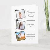 Zwart-wit Afstuderen Afstuderen Gefeliciteerd Kaart (Voorkant)