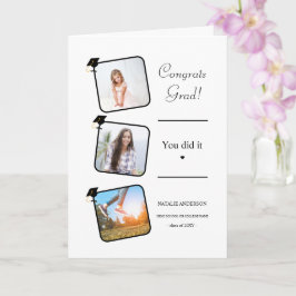 Zwart-wit Afstuderen Afstuderen Gefeliciteerd Kaart