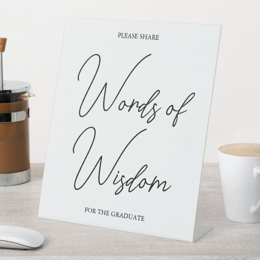 Zwart-wit Afstuderen Afstuderen Tafelblad Sign Reclamebord Met Voetstuk (Insitu)