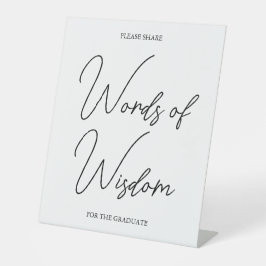 Zwart-wit Afstuderen Afstuderen Tafelblad Sign Reclamebord Met Voetstuk