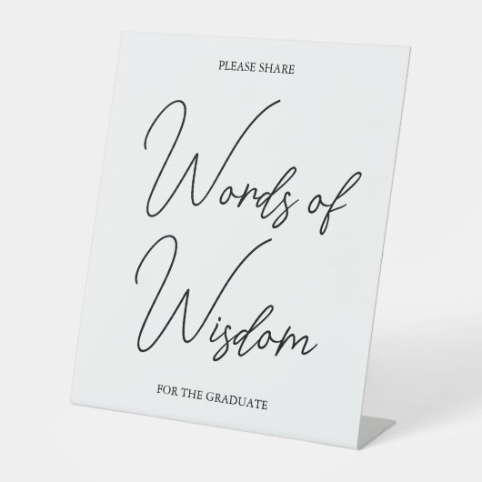 Zwart-wit Afstuderen Afstuderen Tafelblad Sign Reclamebord Met Voetstuk (Voorkant)