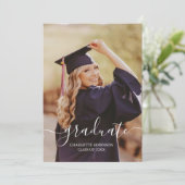 Zwart-wit afstuderen afstuderen van scriptfoto kaart (Staand voorkant)