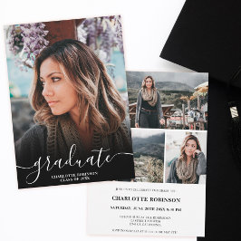 Zwart-wit afstuderen afstuderen van scriptfoto kaart