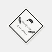Zwart-wit Afstuderen Custom Paper Servet (Hoek)