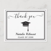 Zwart-wit Afstuderen Dank u Briefkaart (Voorkant)