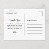 Zwart-wit Afstuderen Dank u Briefkaart (Achterkant)
