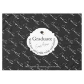 Zwart-wit Afstuderen Elegant Modern Afstuderen Tafelkleed (Voorkant (Horizontaal))