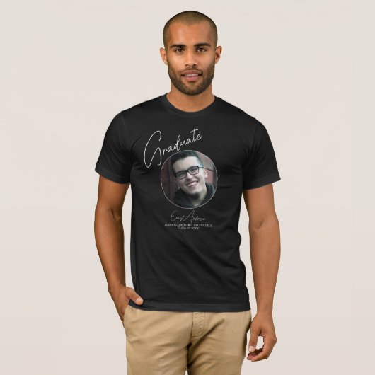 Zwart-wit Afstuderen Foto Afstuderen Mannen T-shirt (Voorkant volledig)