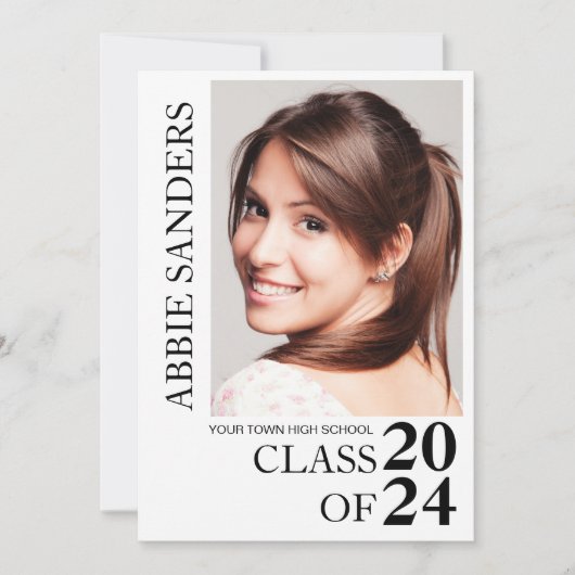 Zwart wit Afstuderen foto bekendmaking Kaart (Voorkant)