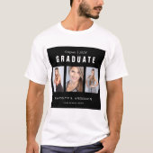 Zwart wit Afstuderen Foto Collage Aangepast T-shirt (Voorkant)
