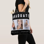 Zwart-wit Afstuderen Foto Collage Canvas tas (Dichtbij)