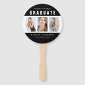 Zwart-wit Afstuderen Foto Collage Handwaaier (Achterkant)