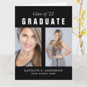 Zwart-wit Afstuderen Foto Collage Kaart (Gele Bloem)