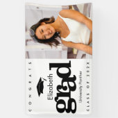 Zwart wit afstuderen foto eenvoudig modern vet spandoek (Verticaal)