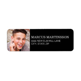 Zwart Wit Afstuderen Foto Etiket