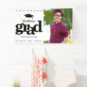 Zwart wit afstuderen foto modern vet eenvoudig spandoek (Insitu)