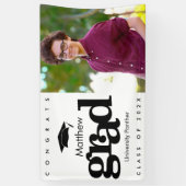 Zwart wit afstuderen foto modern vet eenvoudig spandoek (Verticaal)