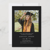 Zwart & Wit Afstuderen Fotoafstudeerfeest Kaart (Achterkant)