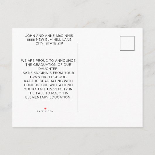 Zwart Wit Afstuderen Fotoklasse 2024 Aankondigingskaart (Achterkant)