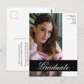 Zwart-wit Afstuderen Fotoreclamepost Briefkaart (Voorkant / Achterkant)