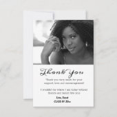 Zwart-wit Afstuderen Hartelijk dank Afstudeerder F Bedankkaart (Voorkant)