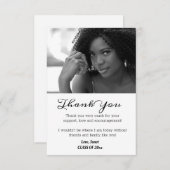 Zwart-wit Afstuderen Hartelijk dank Afstudeerder F Bedankkaart (Voorkant / Achterkant)