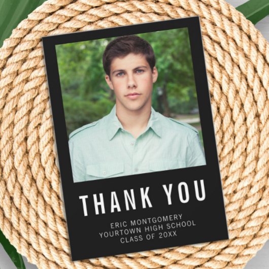 Zwart wit Afstuderen Hartelijk dank Bedankkaart