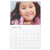 Zwart Wit Afstuderen K-12 Fotocollage 15 Maand Kalender (Feb 2027)