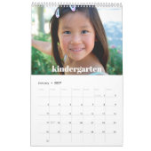Zwart Wit Afstuderen K-12 Fotocollage 15 Maand Kalender (Jan 2027)