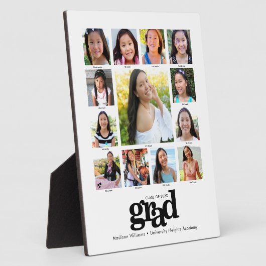 Zwart Wit Afstuderen K-12 Fotocollage Modern Fotoplaat (Zijkant)
