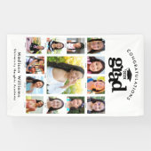 Zwart Wit Afstuderen K-12 Fotocollage Modern Spandoek (Horizontaal)